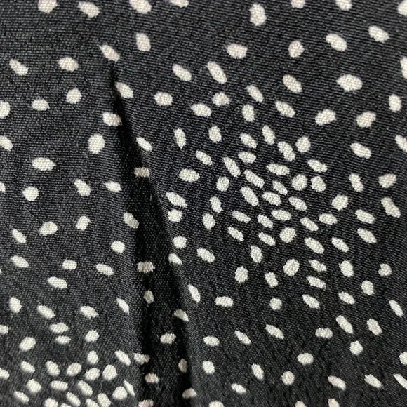 LOFT WOMENS SIZE 8 PETITE BLACK DRESS WHITE DOT DESIGN SIDE ZIP CROCHET - Picture 3 of 15